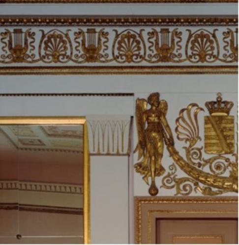  Weimar, Residenzschloß, Wandgliederung Coudrays im Nordflügel, 1829.